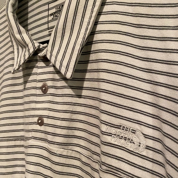 The North Face Polo Shirt Mens XXL Black White Striped Casual Short Sleeve - Picture 5 of 8